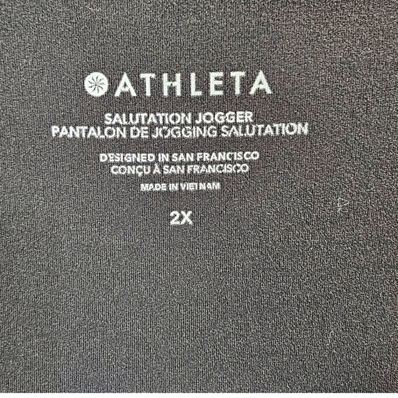 Athleta Salutation Jogger Pants Black High-Rise Lounge Activewear Size 2X Cozy - Picture 12 of 13